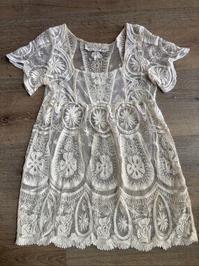 Jen's Pirate Booty Free People Lace Swim Boho Western Coverup Beach Dress